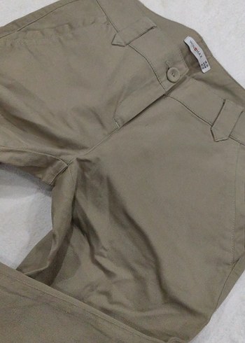 Bej Kadın Keten Kumaş Pantolon - Görsel 4