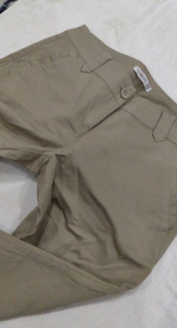 Bej Kadın Keten Kumaş Pantolon - Görsel 4