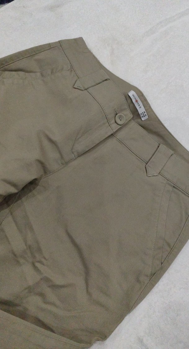 Bej Kadın Keten Kumaş Pantolon - Görsel 2