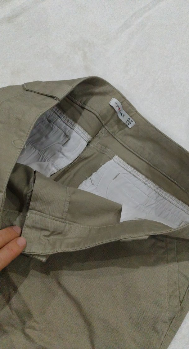 Bej Kadın Keten Kumaş Pantolon - Görsel 3