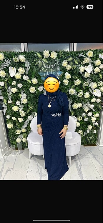 Sim detaylı omuz ve bel kısmı taşlı abıye 44 42 beden olur