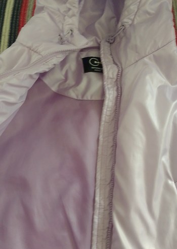 Kız Çocuk Kapüşonlu Mor Şişme Yelek - Görsel 2