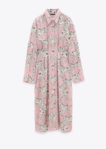 Pembe Leopar Desenli Uzun Bohem Kadın Sabahlık - Görsel 4