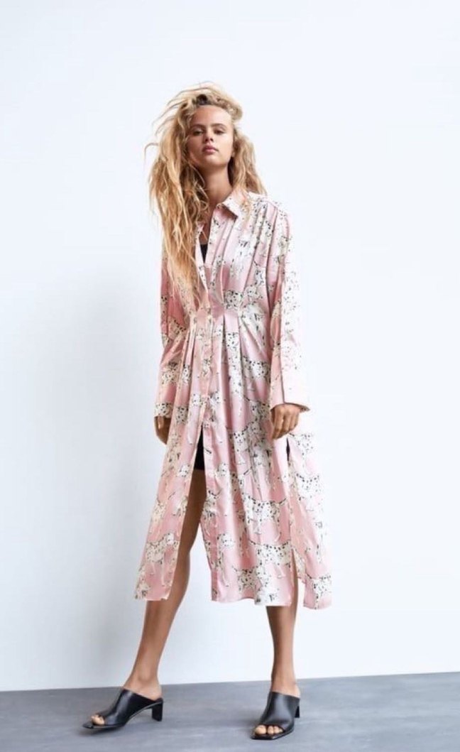 Pembe Leopar Desenli Uzun Bohem Kadın Sabahlık - Görsel 5