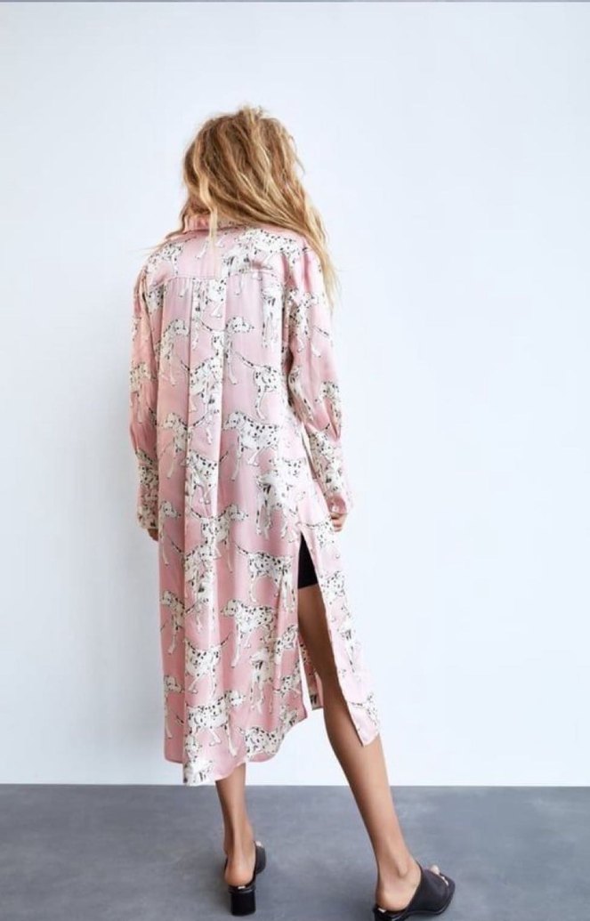 Pembe Leopar Desenli Uzun Bohem Kadın Sabahlık - Görsel 3