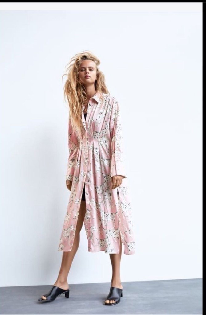 Pembe Leopar Desenli Uzun Bohem Kadın Sabahlık - Görsel 2