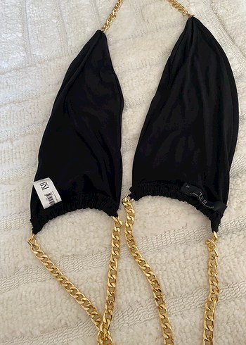 Zincir Detaylı Siyah Sokak Stili Vücut Zinciri - Görsel 4