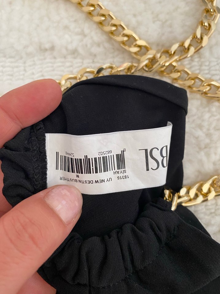 Zincir Detaylı Siyah Sokak Stili Vücut Zinciri - Görsel 3