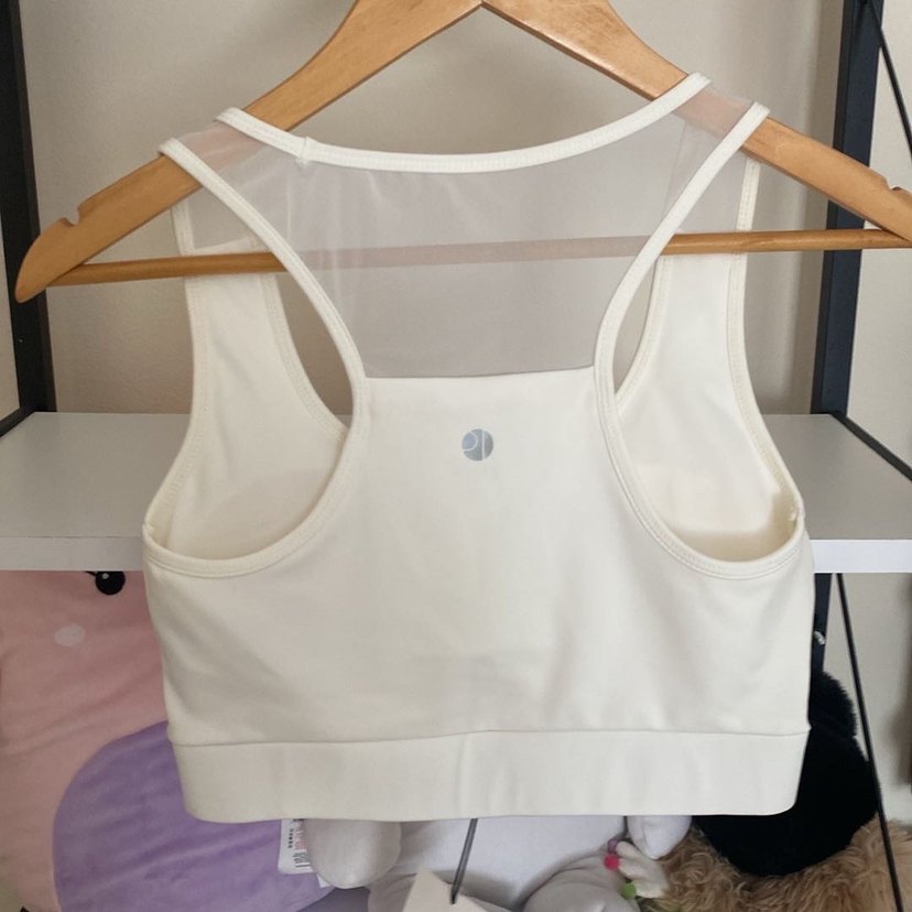 Ekru Tül Detaylı Kolsuz U Yaka Sporcu Sütyeni - Görsel 4