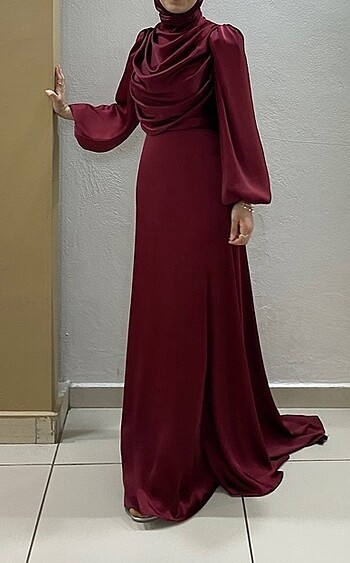 38 Beden bordo Renk Abiye
