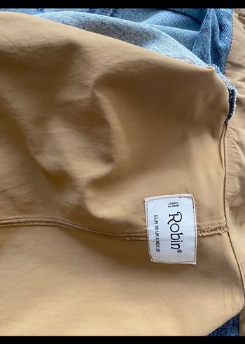 36 Beden Bej Renkli Düğmeli Salaş Denim Ceket