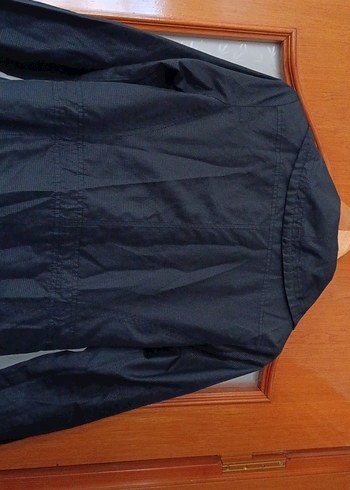 Kadın Siyah Uzun Fermuarlı yağmurluk - Görsel 8