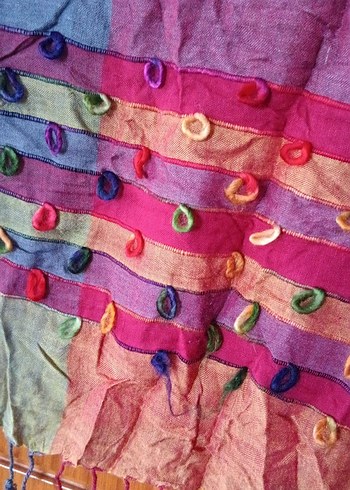 Bohem Çok Renkli Kadın Şal - Görsel 2