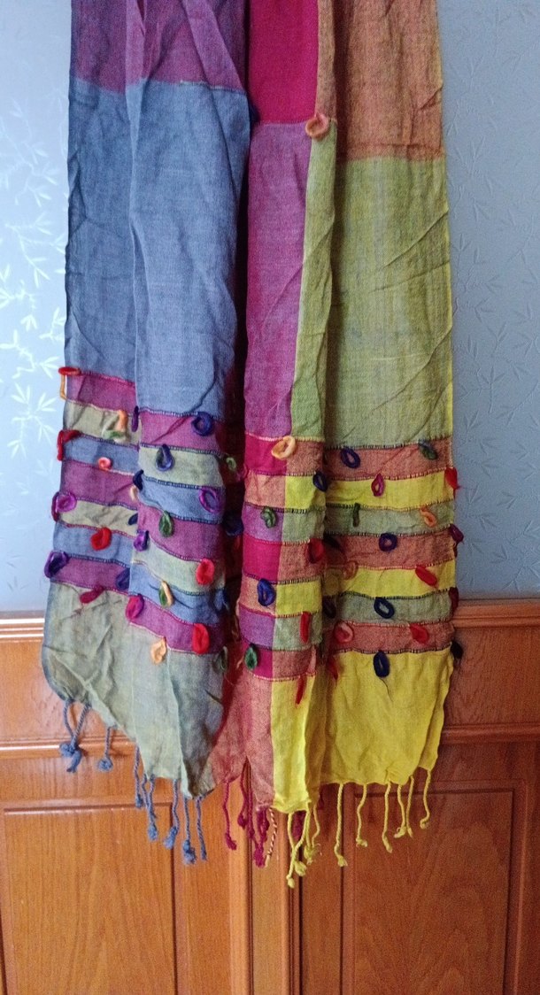 Bohem Çok Renkli Kadın Şal - Görsel 3