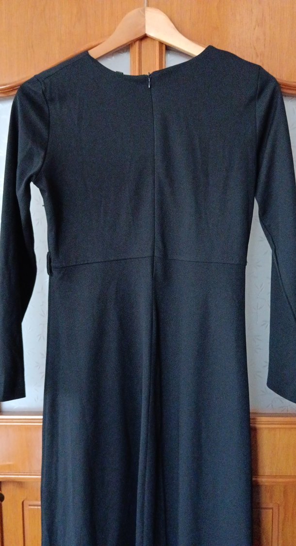 Siyah Uzun Kollu Gotik Elbise - Görsel 3