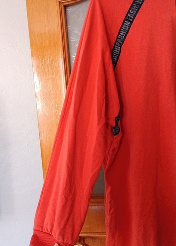 Kadın Kırmızı Uzun Fermuarlı hırkatunik - Görsel 2