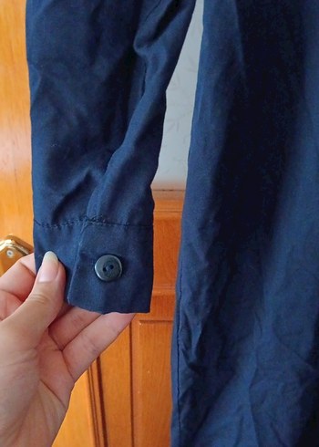 Lacivert Uzun Kadın gömlek - Görsel 3