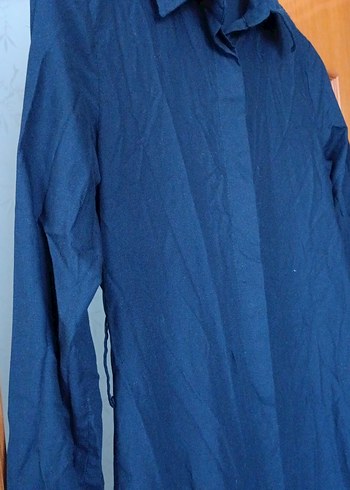 Lacivert Uzun Kadın gömlek - Görsel 2