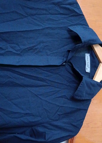 Lacivert Uzun Kadın gömlek - Görsel 4