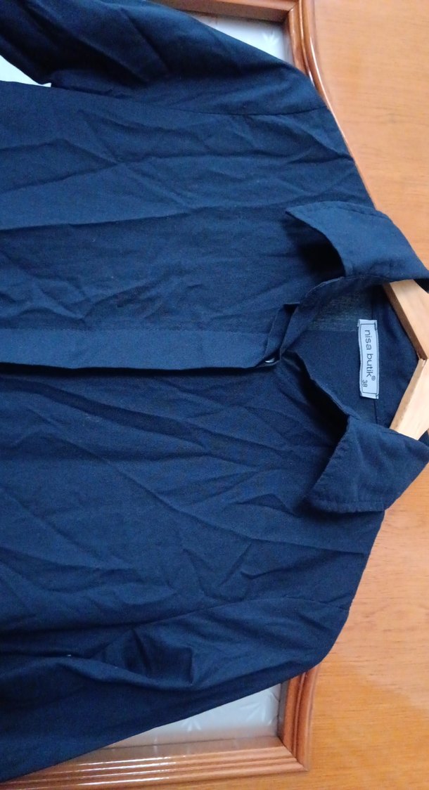 Lacivert Uzun Kadın gömlek - Görsel 4