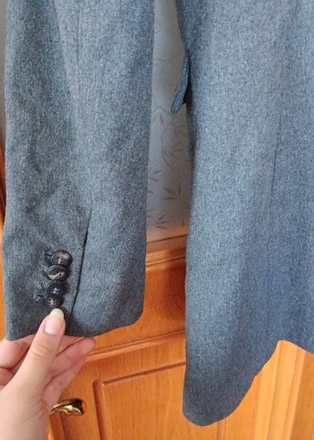 Gri Kadın Denim Blazer Ceket - Görsel 5