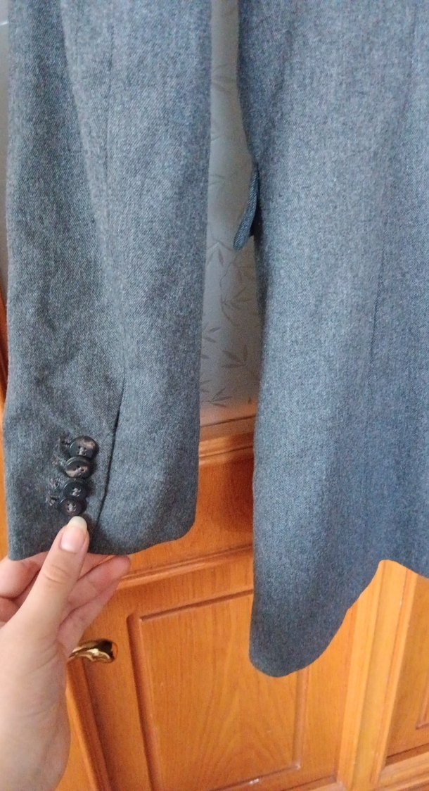 Gri Kadın Denim Blazer Ceket - Görsel 5