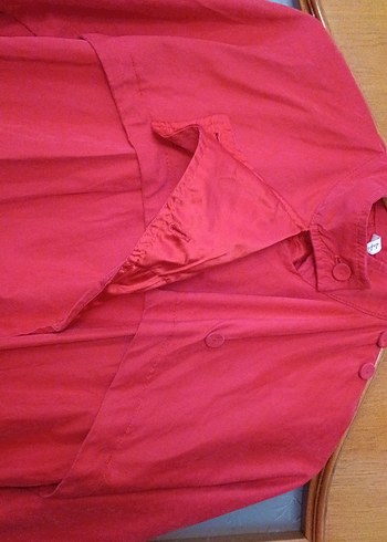 Kırmızı Midi Vintage Ceket - Görsel 8