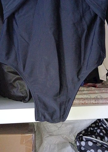 40 Beden Siyah Drapeli Penti Kadın Mayo