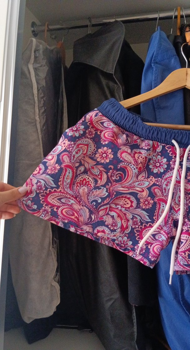 Renkli Bohem Desenli Mini deniz Şortu - Görsel 2