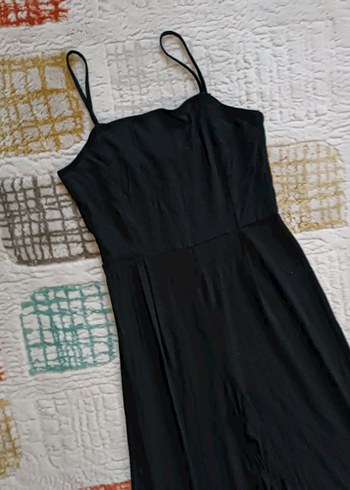 Bershka Siyah Askılı Uzun Kadın Tulum