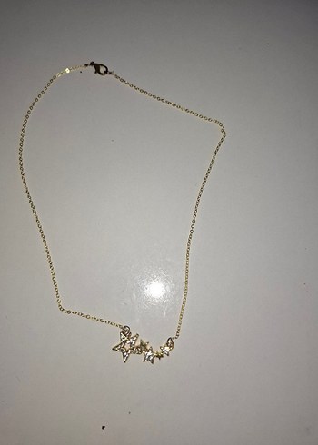 Altın Renk Yıldız Detaylı Zincir Kolye