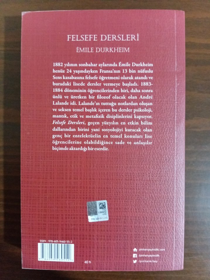 Felsefe Dersleri - Émile Durkheim - Görsel 3