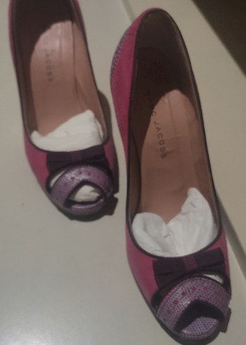 Pembe Yüksek Topuklu Kadın Süet Ayakkabı - Görsel 6