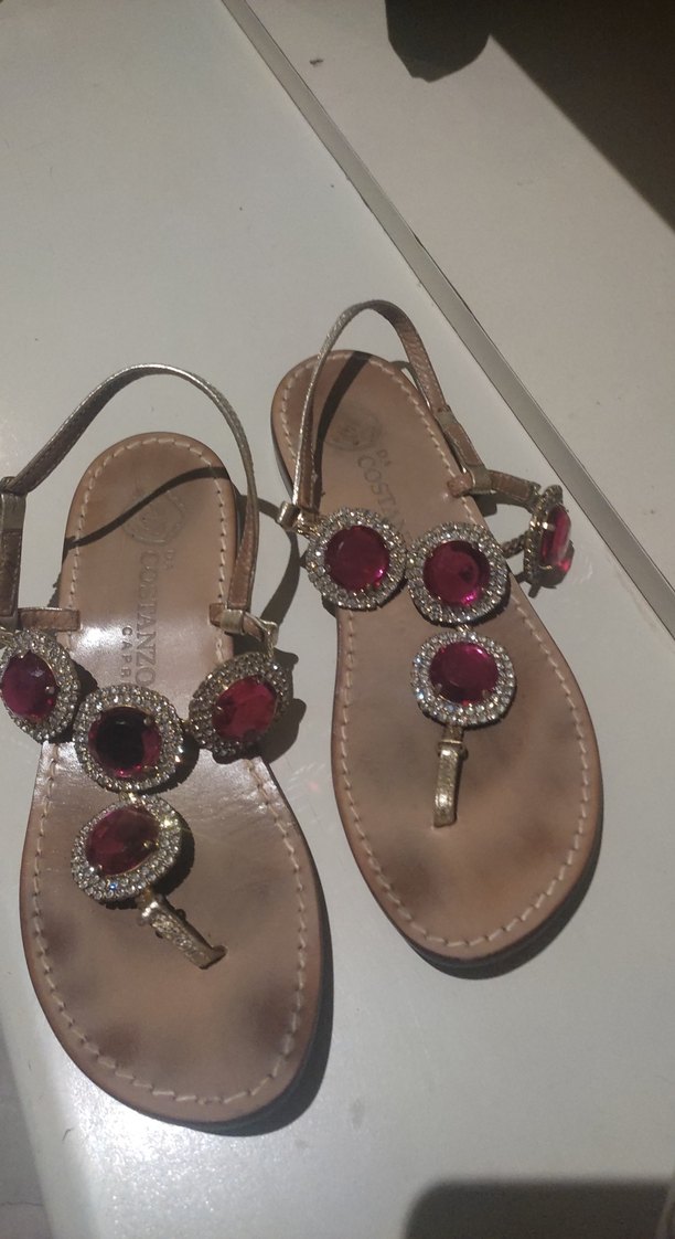 Pembe Taşlı Bohem Kadın Sandalet - Görsel 2