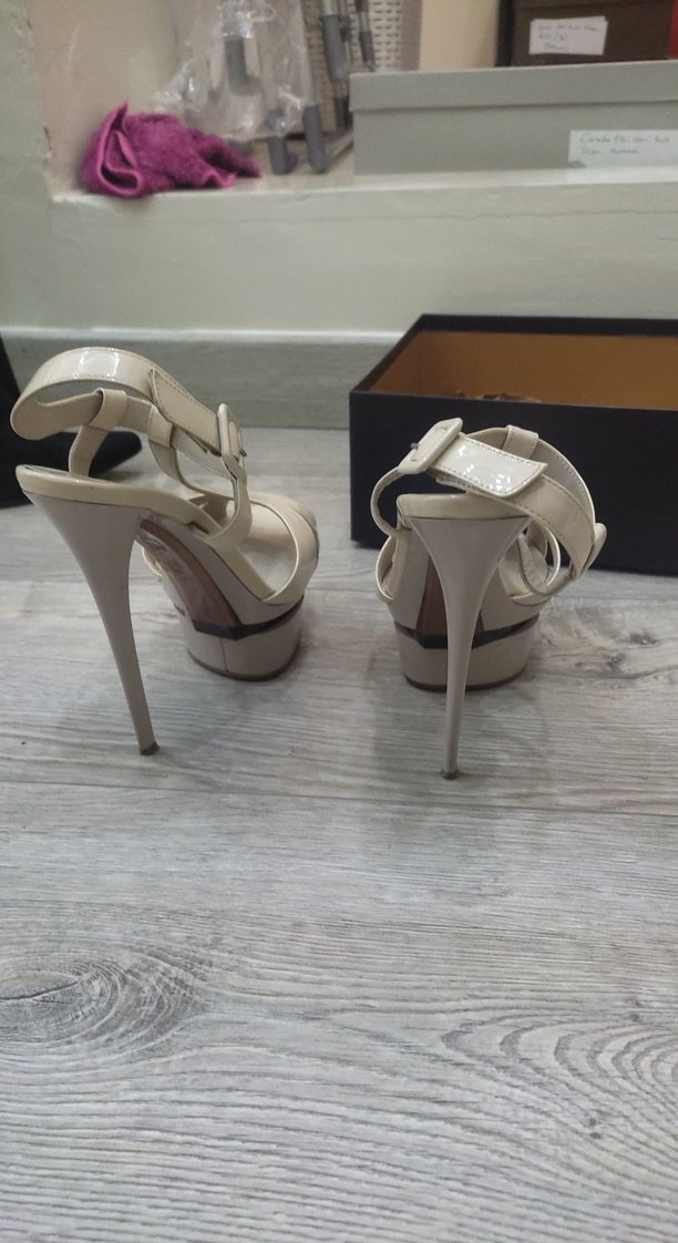 Bej Rugan Tokalı İnce Topuklu Kadın Ayakkabı - Görsel 3