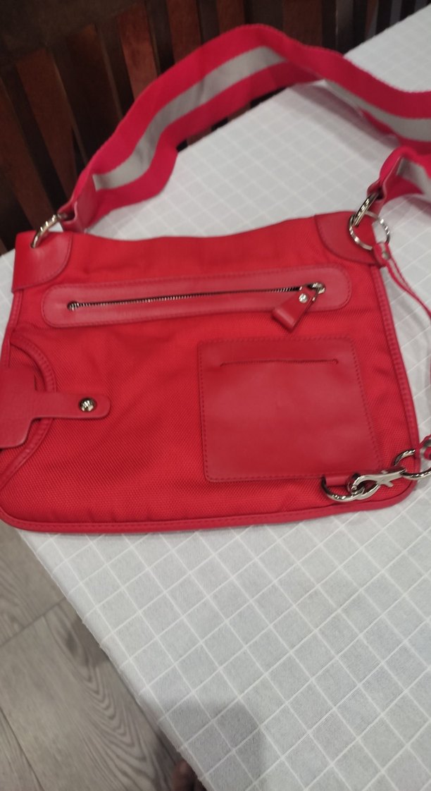 Kırmızı Deri Kadın Çanta Fermuarlı - Görsel 2