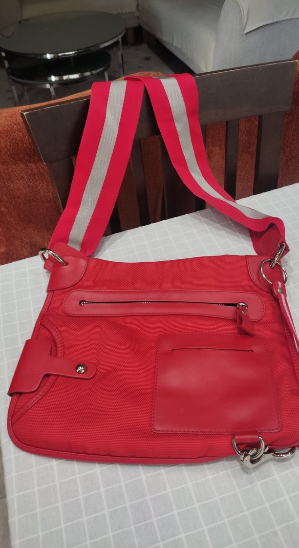 Kırmızı Deri Kadın Çanta Fermuarlı - Görsel 4