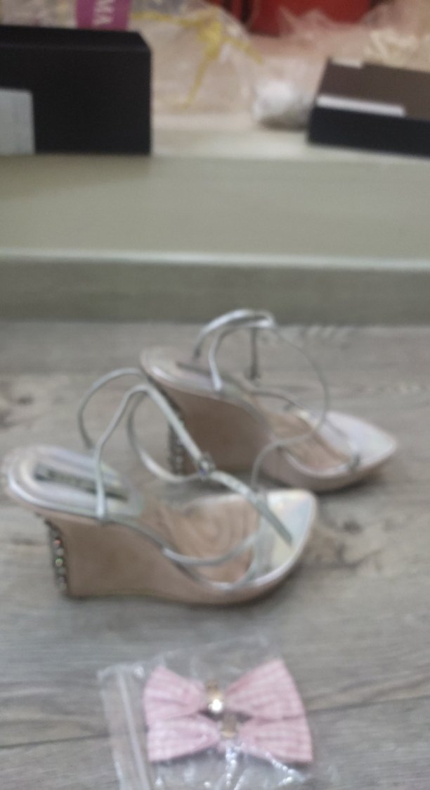 Pembe Topuklu Kadın Abiye Ayakkabı ve Fiyonk - Görsel 3
