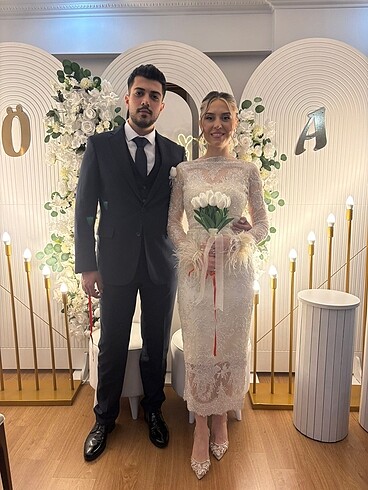 34 Beden Özel dikim orijinal Fransız danteli üzerine kristal işleme Nişan