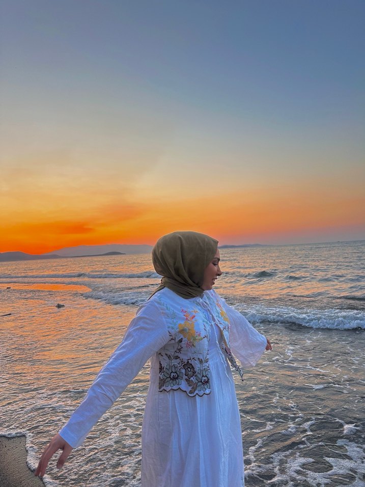 Bohem Uzun Beyaz nakışlı etek takım - Görsel 2