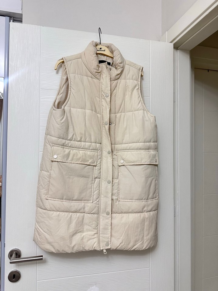 Bej Düğmeli Kadın Yelek - Görsel 2