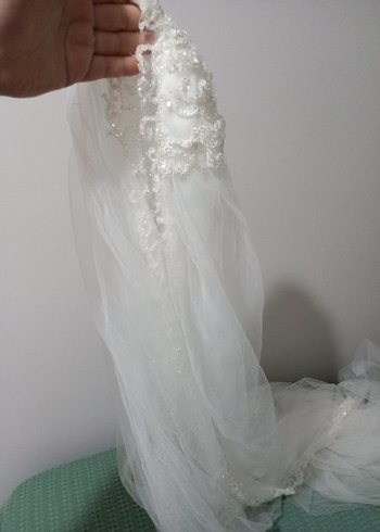 Henna Gelinlik Dantel İşlemeli Beyaz Duvak