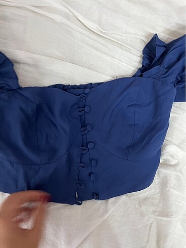 xs Beden Mavi crop
