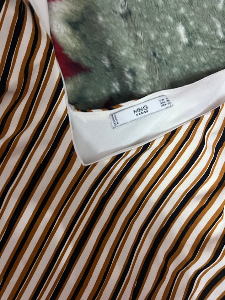 Mango Kahverengi Çizgili Kadın Mini tulum - Görsel 2