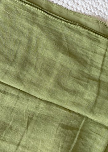 Fresh Scarfs Hafif Keten Haki Drapeli Şal