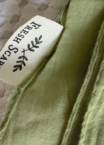 Diğer Fresh Scarfs Hafif Keten Haki Drapeli Şal