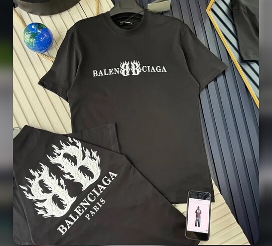 Bakenciaga Bisiklet Yaka T-Shirt