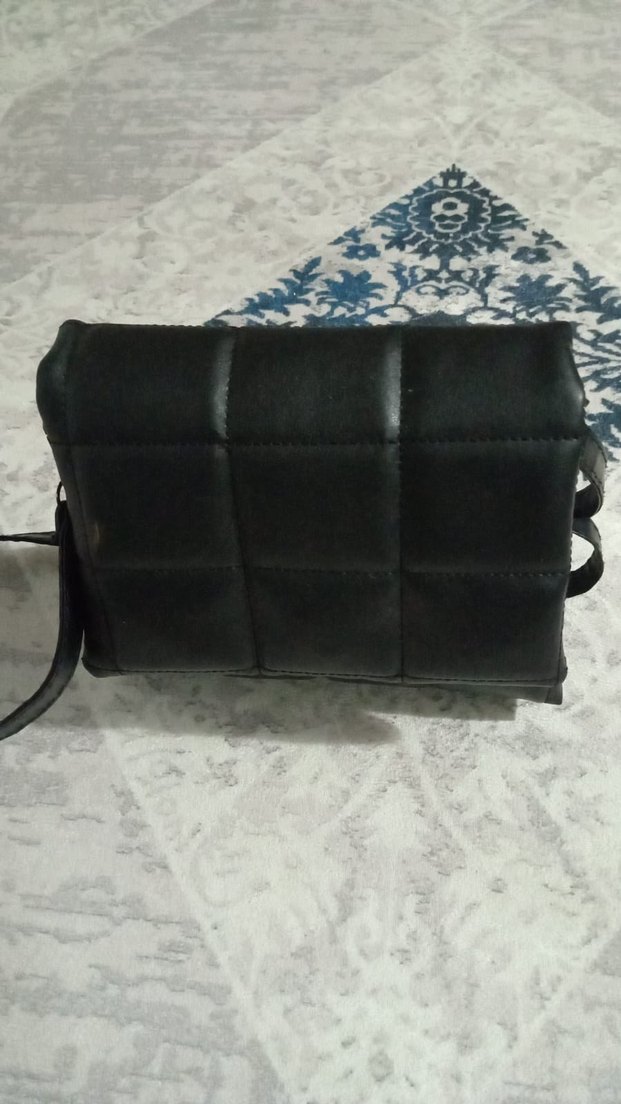 Siyah Deri Tokalı Kadın Çanta - Görsel 2