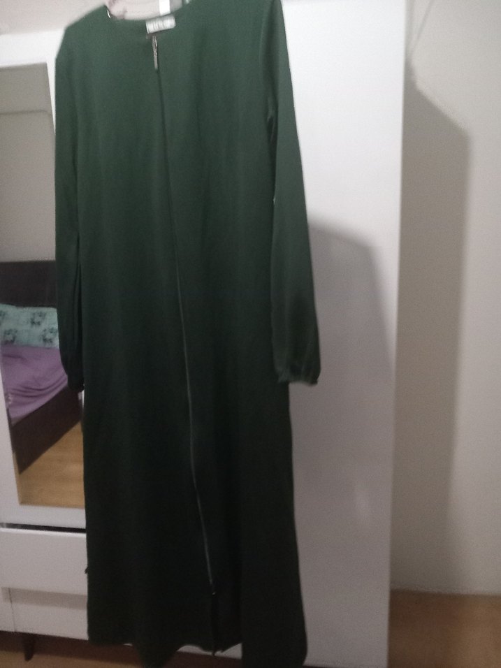 Kadın Uzun Yeşil Salaş Kaban - Görsel 2