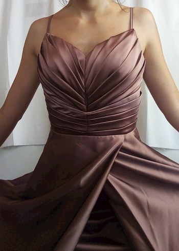 Drapeli Uzun Abiye Elbise - Görsel 4